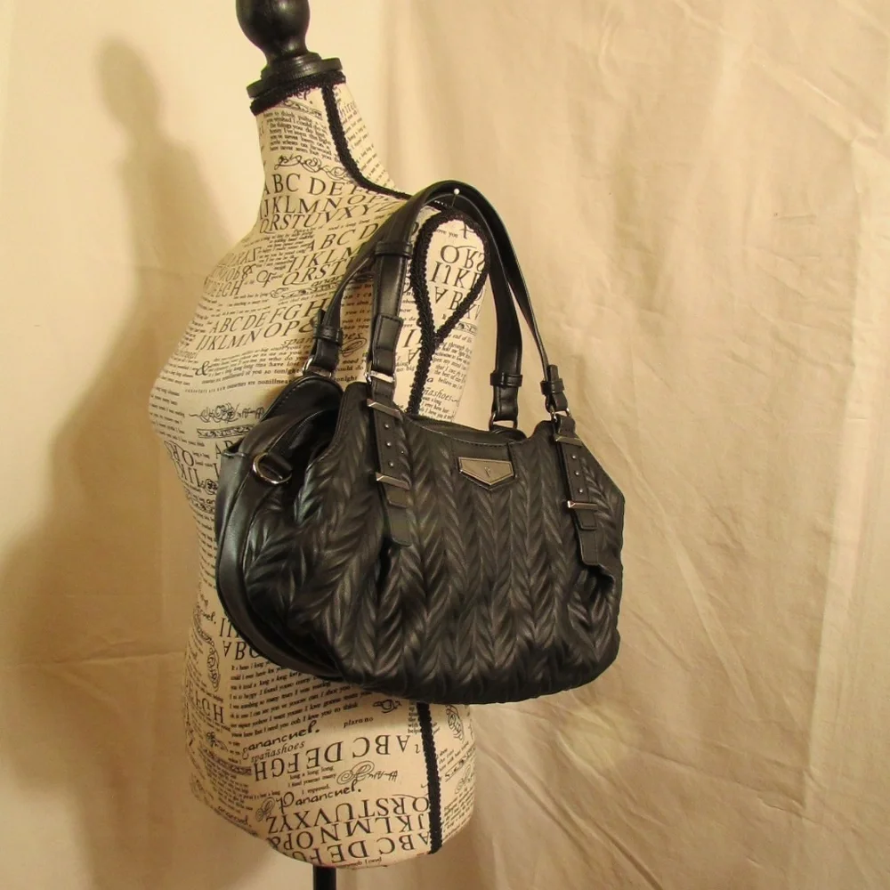 Simply Vera Vera Wang Quilted Black Satchel or Shoulder Bag